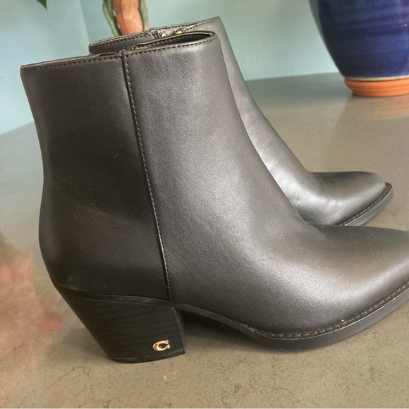 New with No Box, Light blemishes, Leather Black Booties - Picture 3 of 5